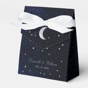 Celestial Wedding Blue Starry Night Silver Moon Geschenkschachtel