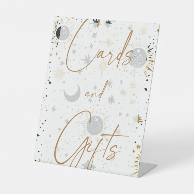 Celestial Wedding Cards & Gifts Pedestelle-Zeichen Sockelschild (Vorderseite)