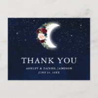 Celestial Wedding Floral Moon Stars Vielen Dank