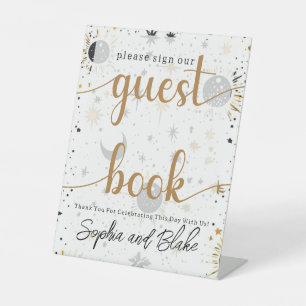 Celestial Wedding Guest Book Pedestal Sign Sockelschild