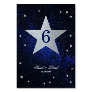 Celestial Wedding Imitats Silver Foil Star Blue Sk Tischnummer