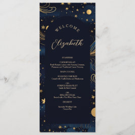 Celestial Wedding Menu mit Gast Name Menükarte