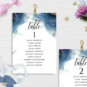 Celestial Wedding Plan Card mit Gastname