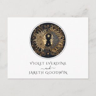 Celestial Wedding RSVP Postcard Postkarte