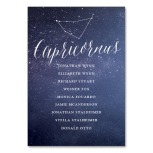 Celestial Wedding Seating Chart Card Capricornus Tischnummer