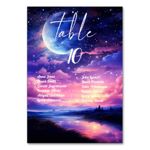Celestial Wedding Tischnummern mit Gästebamen