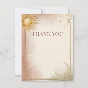 Celestial Wedding Vielen Dank Card Pink Sage Gold Dankeskarte