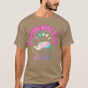 Celestial Whale mit den Mondphasen Holo Neon Water T-Shirt