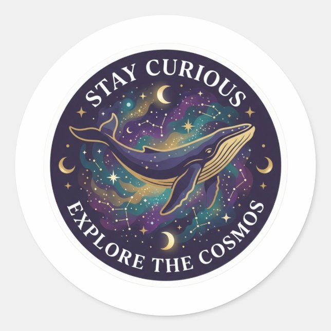  Celestial Whale Space Sticker - Stay Curious Gala (Vorderseite)