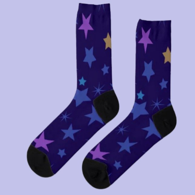Celestial Whispers Crew Socken - Farbenfrohe Stern (Von Creator hochgeladen)