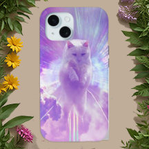 Celestial White Cat - Dreamy & Vibrany Art