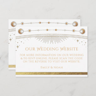 Celestial White Gold Wedding Website UAWG QR Code Begleitkarte