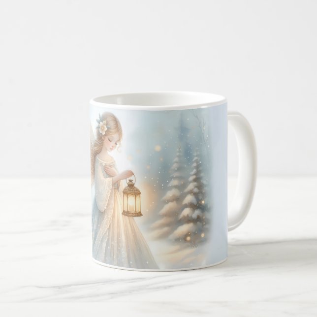 Celestial Winter Angel Lantern of Comfort Kaffeetasse (VorderseiteRechts)