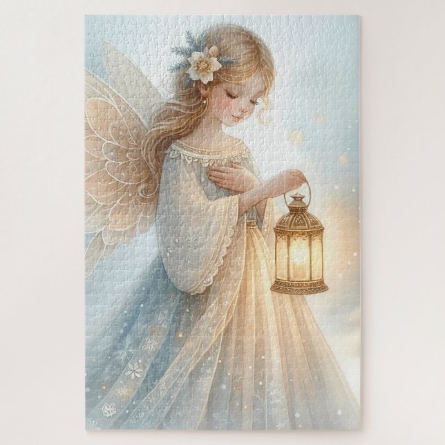 Celestial Winter Angel Lantern of Comfort Puzzle (Vertikal)