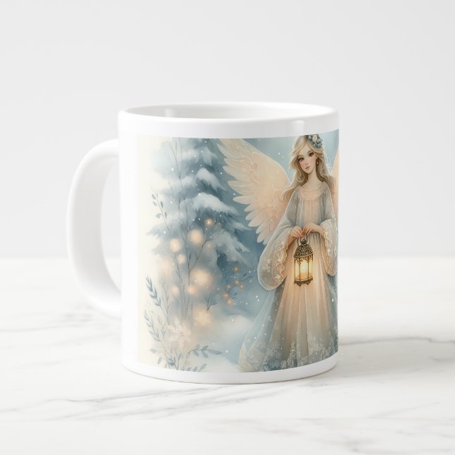 Celestial Winter Angel Lantern of Grace Jumbo-Tasse (Vorderseite Links)