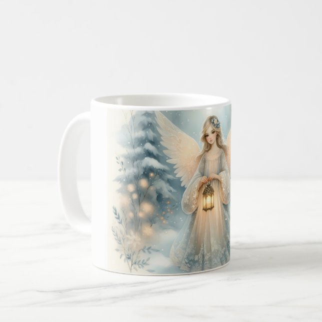 Celestial Winter Angel Lantern of Grace Kaffeetasse (Vorderseite Links)