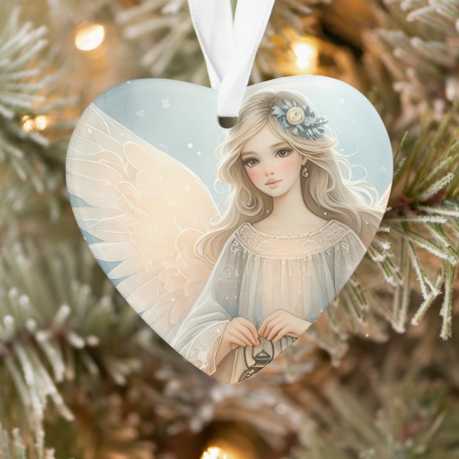 Celestial Winter Angel Lantern of Grace Ornament (Baum)