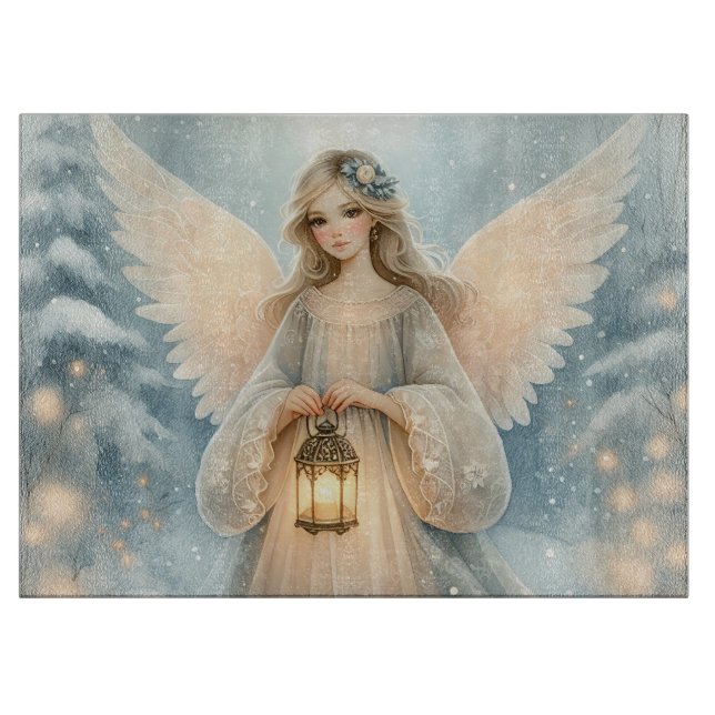 Celestial Winter Angel Lantern of Grace Schneidebrett (Vorderseite)