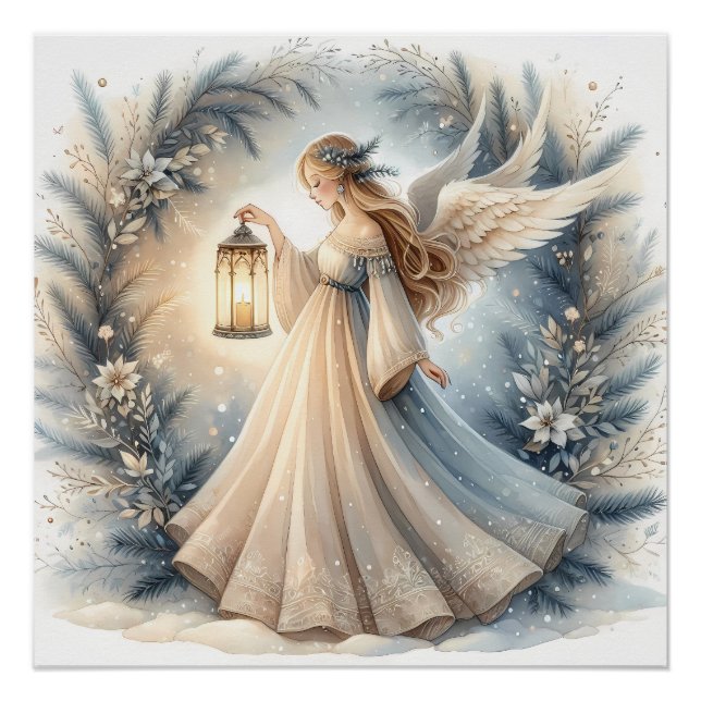 Celestial Winter Angel Lantern of Peace Poster (Vorderseite)