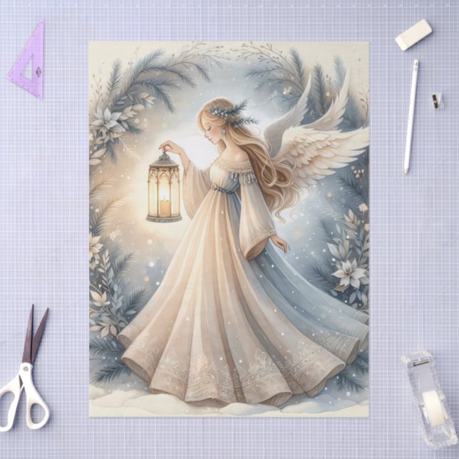 Celestial Winter Angel Lantern of Peace Seidenpapier (Basteln)