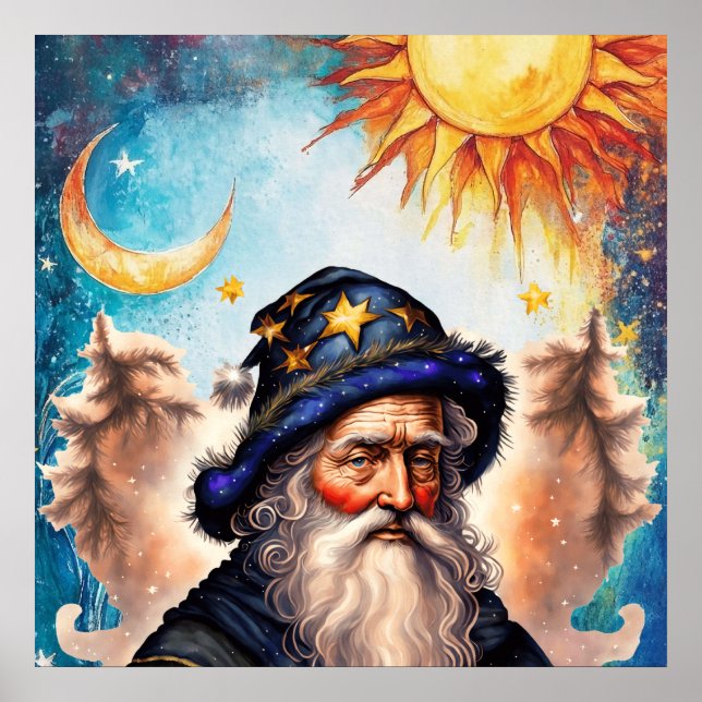 Celestial Wizard Sun and Moon Poster (Vorne)
