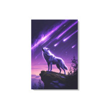 Celestial Wolf - Mystic Howl Canvas Print