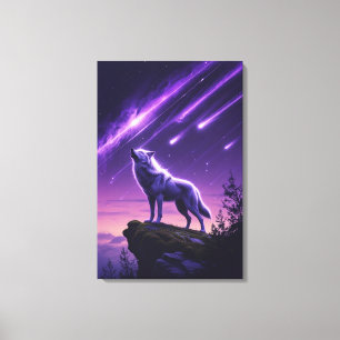 Celestial Wolf - Mystic Howl Canvas Print Leinwanddruck
