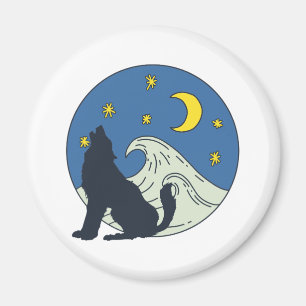 Celestial Wolf Mystical Art Magnet