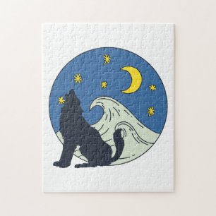 Celestial Wolf Mystical Art Puzzle