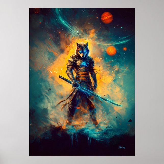 Celestial Wolf Ronin - Wächter der kosmischen Blad Poster (Vorne)