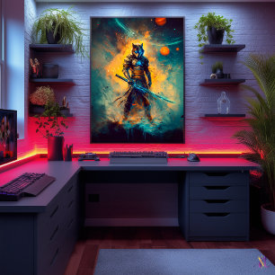 Celestial Wolf Ronin - Wächter der kosmischen Blad Poster