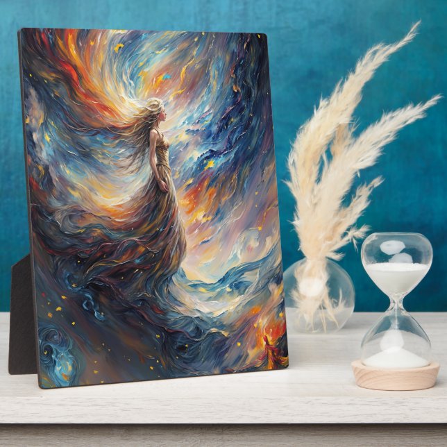Celestial Woman Fiery Cosmos Art Fotoplatte (Seite)