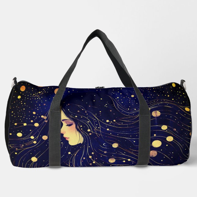 Celestial Woman Goddess Moon Stars Sky Duffle Bag (Vorderseite)