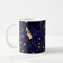 Celestial Woman Goddess Moon Stars Sky Kaffeetasse