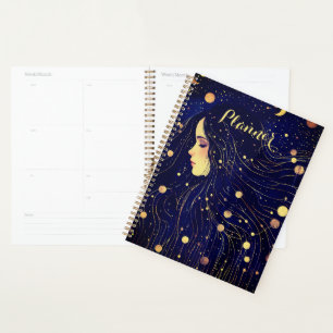 Celestial Woman Sky Goddess Moon Stars Planer