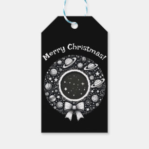 Celestial Wreath Gift Tag Starry Holiday Charm Geschenkanhänger