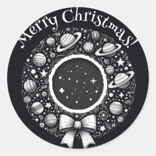 Celestial Wreath mit Sternenaufkleber Runder Aufkleber