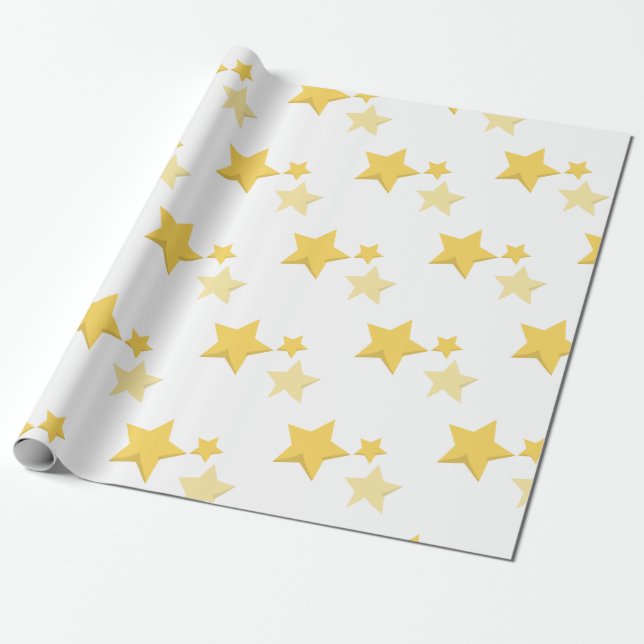 Celestial Yellow Niedlich Stars Babydusche Geschenkpapier (Ungerollt)