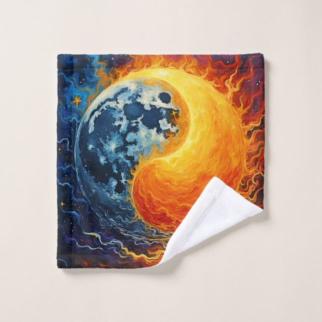 Celestial Yin Yang Art Badhandtuch Set (Waschlappen)