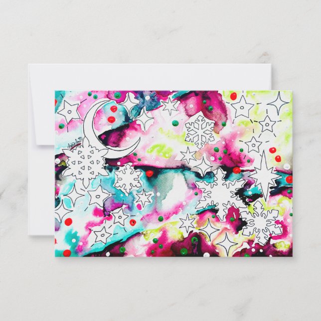 Celestial Yule Card Einladung (Vorderseite)