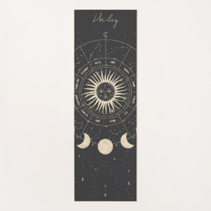 Celestial Zodiac Sun Stars Moon Phase Individuelle Yogamatte