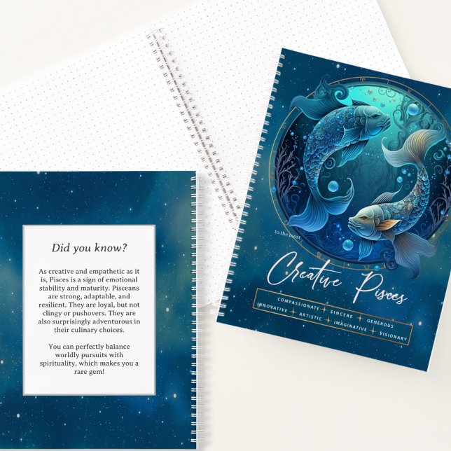 Celestial Zodiac Symbol Fantasy Pisces Birthday Notizbuch (Von Creator hochgeladen)