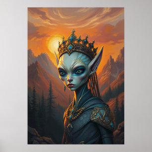 Celestialara Außerirdische Elfenkönigin - Dark Fan Poster