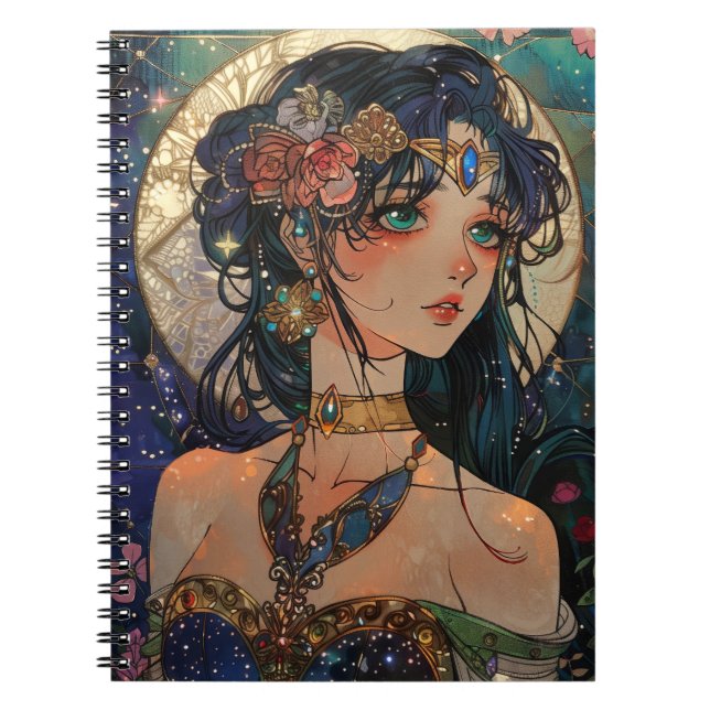 Celestiale Prinzessin - Blues und Blooms Notizblock (Vorderseite)
