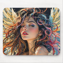 Celestiale Strahlung - Rainbow-Winged-Angel-Portra Mousepad
