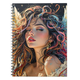 Celestiale Strahlung - Rainbow-Winged-Angel-Portra Notizblock