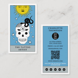 Celestiales Tarot-Sonne-Tattoo-Künstler-Piercer-Lo Visitenkarte