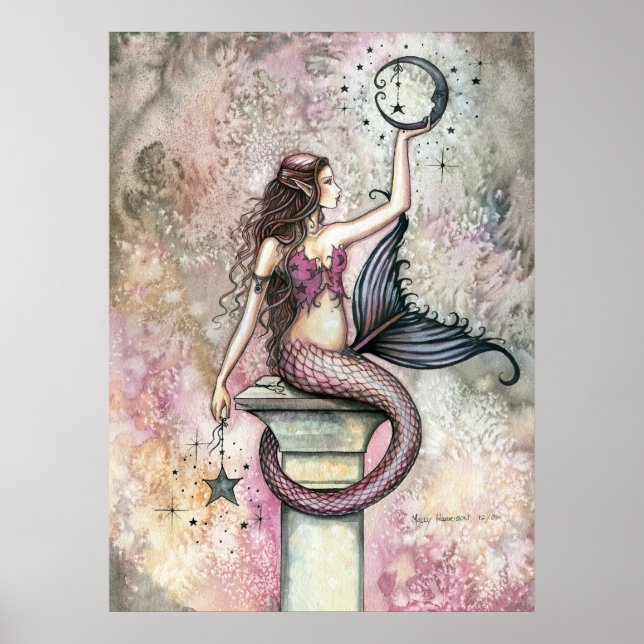 Celestie Mermaid Fantasy Art Poster Print (Vorne)