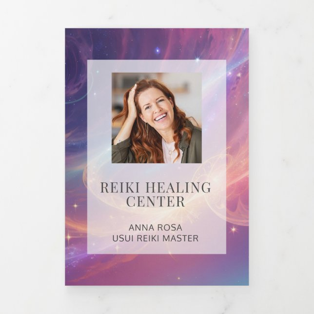 *~* Celestis Foto Logo QR Trifold Broschüre (Cover)