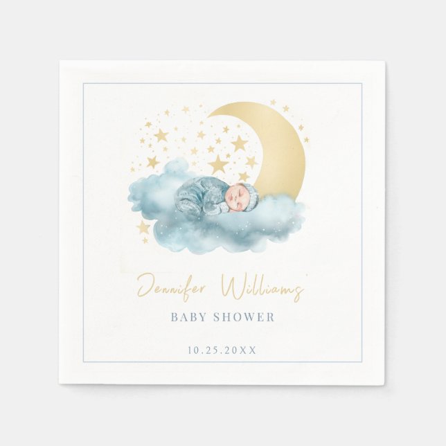 Celestis moon stars Baby Boy Duschpapier Serviette (Vorderseite)